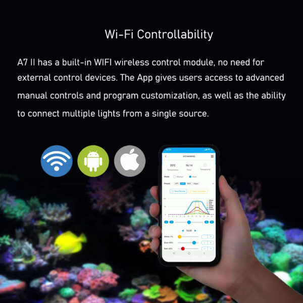 AIPAI A7S III 100w Full Spectrum WiFi Multi-Light Saltwater 6 Color Channels LED Aquarium Light for Marine Coral Reef Fish Tank - Image 6