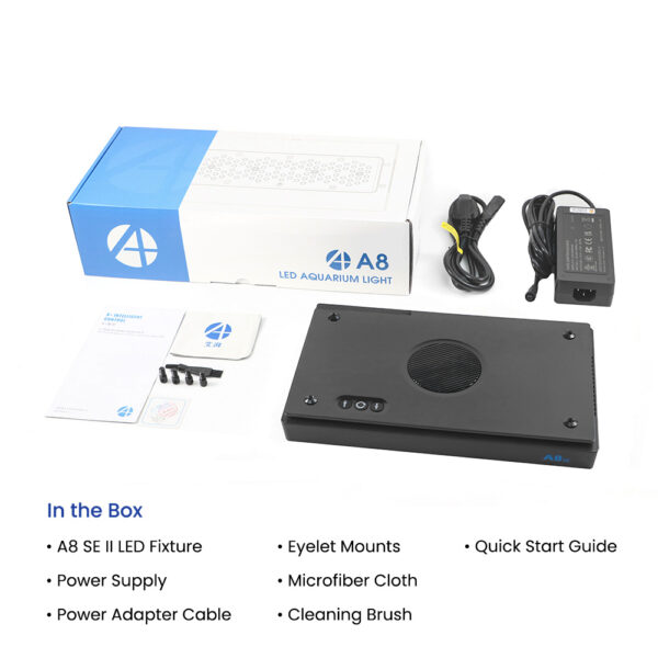 A8SE II Max and Blue 240W Full Spectrum WiFi App Programmable Marine LED Aquarium Light for Saltwater Coral Reef Fish Tank - Image 8