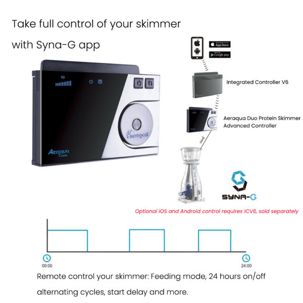 Aeraqua Duo AD600 40W DC Flow iOS/Android App Control Dual-Intake Dual-Needle Wheel Overflow Protection Protein Skimmer - Image 6
