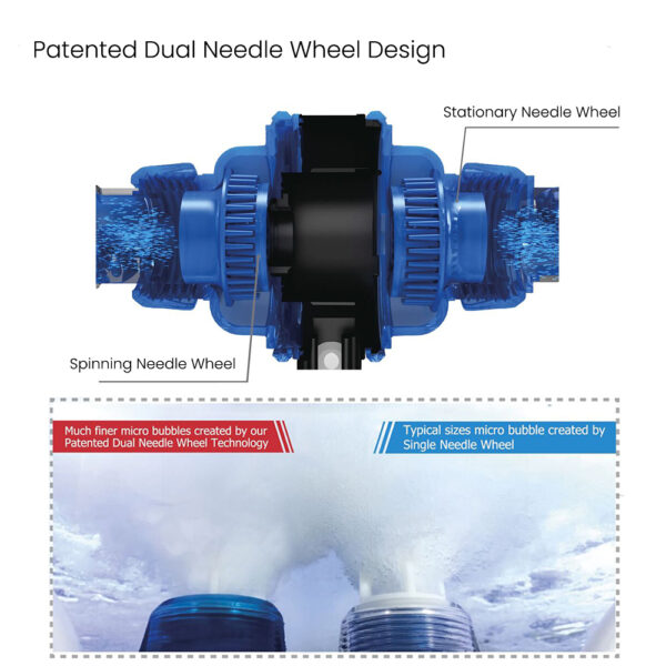 Aeraqua Duo AD600 40W DC Flow iOS/Android App Control Dual-Intake Dual-Needle Wheel Overflow Protection Protein Skimmer - Image 7