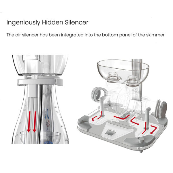 Aeraqua Duo AD600 40W DC Flow iOS/Android App Control Dual-Intake Dual-Needle Wheel Overflow Protection Protein Skimmer - Image 8