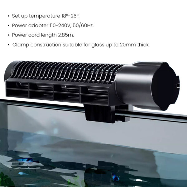 Jebao Jecod ACF Series Aquarium Cooling Fan Mute Automatic Temperature Control Fan Marine Aquarium Cooler Accessoires 12V 3W 4W - Image 5