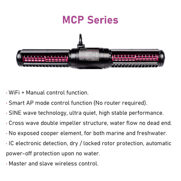 Jebao Jecod MCP Series DC 24V AP WiFi Manual SINE Wave Double IC Electronic Automatic Wireless  Saltwater Freshwater Smart Aquarium Cross Flow Wavemaker Pump for Coral Reef Fish Tank - Image 3