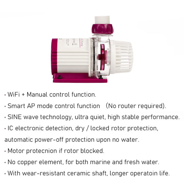 Jebao Jecod MDP Series Smart DC 24V WiFi Manual AP SINE Wave IC Electronic Wear-Resistant Saltwater Freshwater Aquarium Return Pump for Marine Coral Reef Fish Tank - Image 3