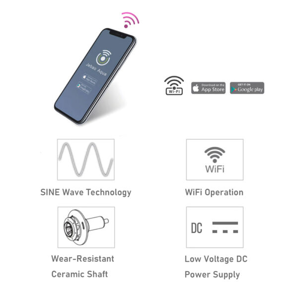 Jebao Jecod MDP Series Smart DC 24V WiFi Manual AP SINE Wave IC Electronic Wear-Resistant Saltwater Freshwater Aquarium Return Pump for Marine Coral Reef Fish Tank - Image 4