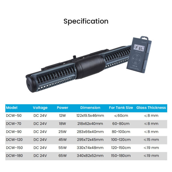 Jebao DCW-50/70/90/120/150/180 Cross Flow Wavemaker Pump - Image 9