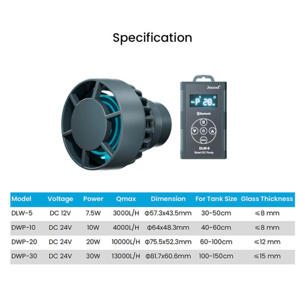 Jebao Jecod DLW Series Bluetooth Wave Pump for Aquarium App Control DC Saltwater Fish Tank Intelligent Mute Water Pump - Image 9