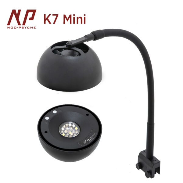 NP K7 Mini 60W WiFi AP Borosilicate Gooseneck Bracket Smart Cooling Fan 3 Channels Saltwater LED Aquarium Lighting System for Marine Coral Reef Fish Tank