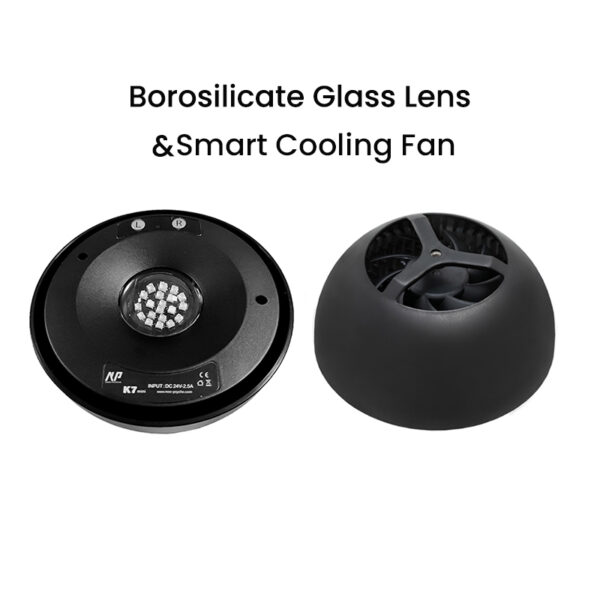NP K7 Mini 60W WiFi AP Borosilicate Gooseneck Bracket Smart Cooling Fan 3 Channels Saltwater LED Aquarium Lighting System for Marine Coral Reef Fish Tank - Image 3
