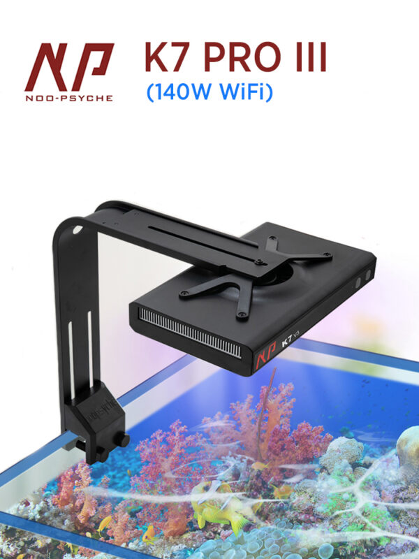 Noo-Psyche K7 Pro V3 140W Full Spectrum WiFi Sunrise Sunset Programmable Saltwater Aquarium LED Light for Marine Reef Fish Tank