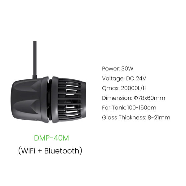 Jecod jebao DMP-10M/20M/30M/40M New Bluetooth WiFi App Cordless Device Aquarium Wavemaker Pump Freshwater Saltwater Fish Tank - Image 15