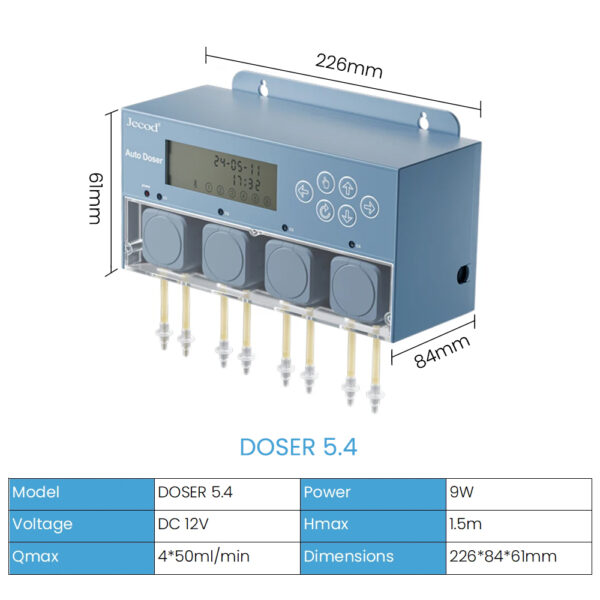 Jebao Jecod New Smart DC 12V Bluetooth App Programmable DOSER 5.4/5.6 Auto Saltwater Freshwater Fish Tank Aquarium Dosing Pump - Image 16