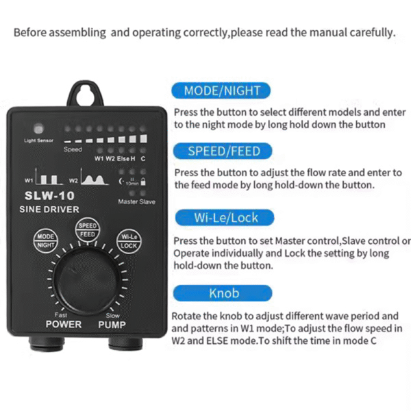 Jebao Jecod SLW Series WIFi App Manual Control Constant Compatible SINE Aquarium Wavemaker Pump for Freshwater Saltwater Fish Tank Coral Reef - Image 11