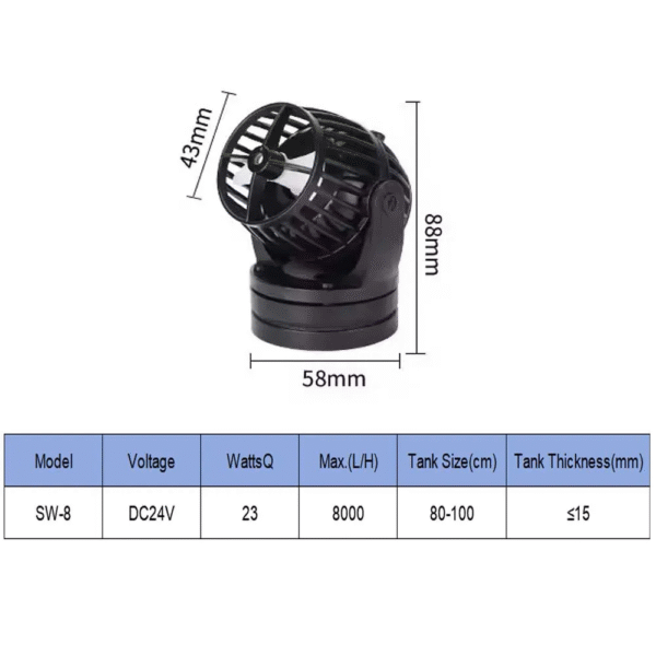 Jebao Jecod SW Series Wave Pump 2/4/8/15 Wireless Sync Super Magnetic 360° Flow for Coral Reef  Fish Tank Freshwater and Marine Aquariums - Image 14