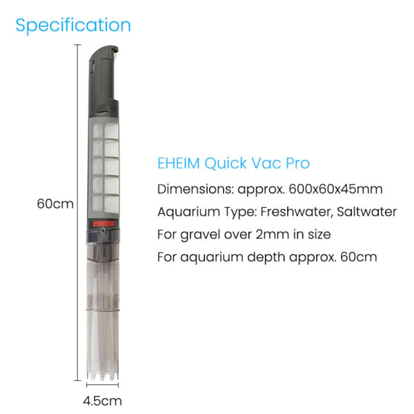 EHEIM Quick Vac Pro Adjustable Flow Freshwater Saltwater Aquarium Filter Micro Surface Skimmer with Pump - Image 7