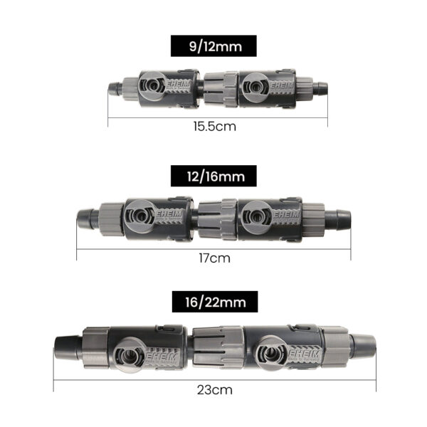EHEIM Aquarium Canister Filter Inlet Outlet Tubing 9/12mm 12/16mm 16/22mm Double Tap Hosing Connector with Quick Release Coupling - Image 5