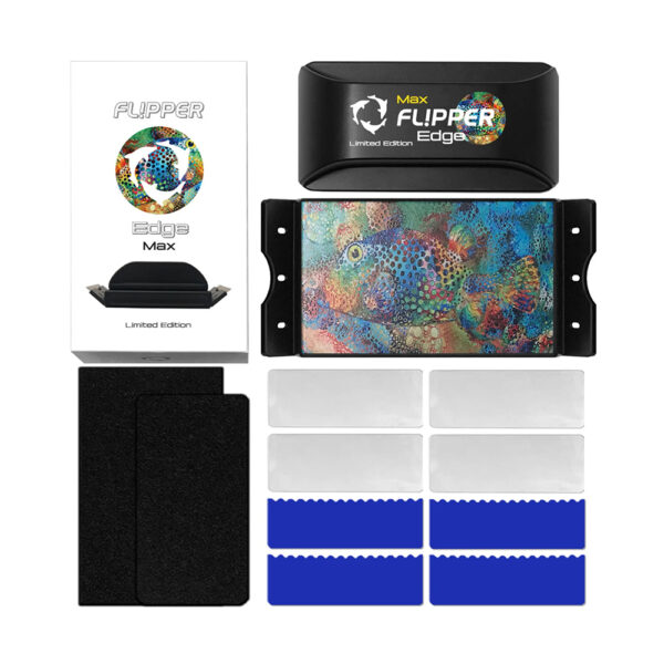 Flipper Edge Limited Edition Max Tang Puffer Glass Acrylic Fish Tank 2 In 1 Floating Magnetic Aquarium Algae Cleaner with Dual Blades - Image 5