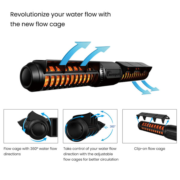 Maxspect Jump MJ-GF Series Gyre New Cage Colorful Crossflow Saltwater Aquarium Wavemaker Pump with Controller for Marine Coral Reef Fish Tank - Image 6