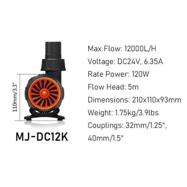 Maxspect Jump MJ-DC6K/8K/10K12K Centrifugal Sine Wave Controllable Aquarium Wavemaker Circulation Return Pump with Controller for Marine Coral Reef Fish Tank - Image 11