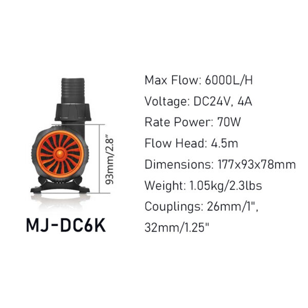 Maxspect Jump MJ-DC6K/8K/10K12K Centrifugal Sine Wave Controllable Aquarium Wavemaker Circulation Return Pump with Controller for Marine Coral Reef Fish Tank - Image 8