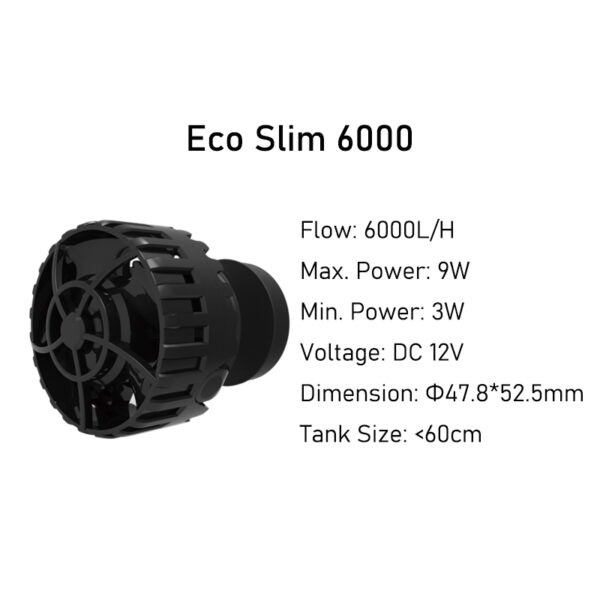 ZKSJ Eco Slim 6000/10000/15000/20000/25000 DC Mini Marine Salterwater Freshwater Coral Reef Fish Tank Aquarium Wavemaker Pump with Controller - Image 11