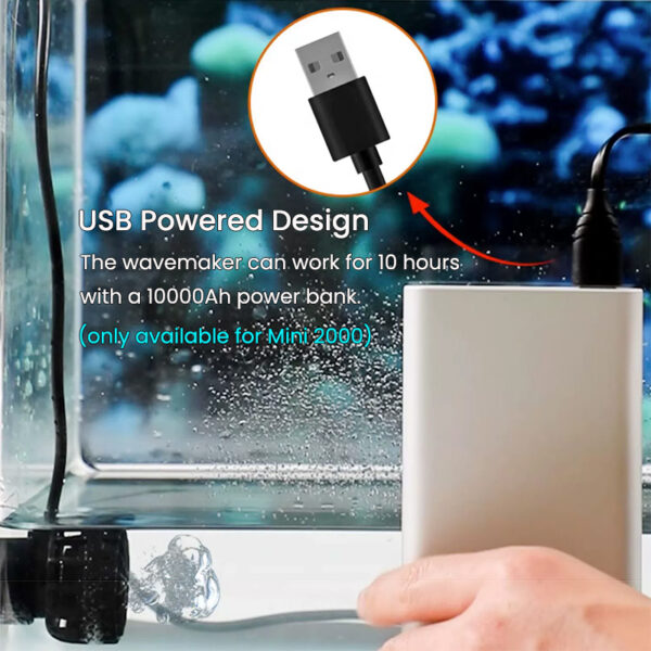 ZKSJ Mini Slim 2000/3000 App Programmed Ultra Quite 6 Modes DC Slim Pro Mini Aquarium Wavemaker Circulation Pump for Marine Coral Reef Fish Tank - Image 6
