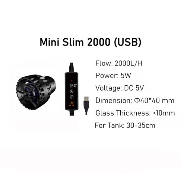 ZKSJ Mini Slim 2000/3000 App Programmed Ultra Quite 6 Modes DC Slim Pro Mini Aquarium Wavemaker Circulation Pump for Marine Coral Reef Fish Tank - Image 8