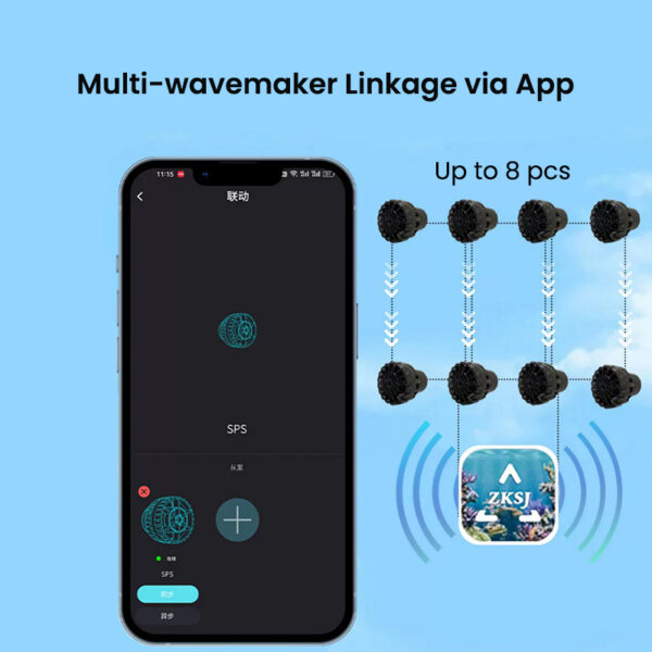 ZKSJ Slim Pro Innovative Stylish Bluetooth App Control Aquarium Wavemaker Pump for Freshwater Saltwater Coral Reef Fish Tank - Image 9
