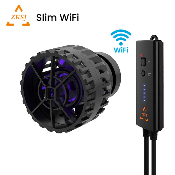 ZKSJ 4th Generation Smart Slim WiFi App Remote Control Salterwater Freshwater Aquarium Wavemaker Pump for Marine Coral Reef Fish Tank