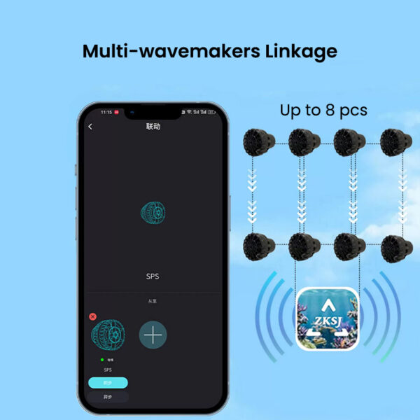 ZKSJ 4th Generation Smart Slim WiFi App Remote Control Salterwater Freshwater Aquarium Wavemaker Pump for Marine Coral Reef Fish Tank - Image 8