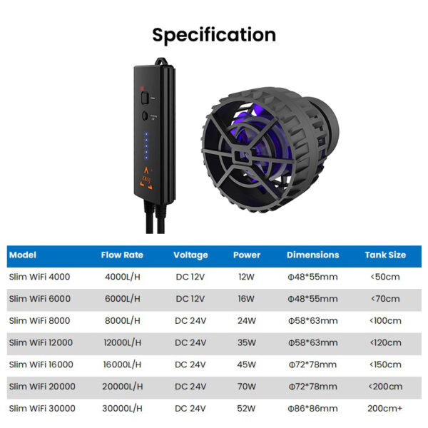 ZKSJ 4th Generation Smart Slim WiFi App Remote Control Salterwater Freshwater Aquarium Wavemaker Pump for Marine Coral Reef Fish Tank - Image 11