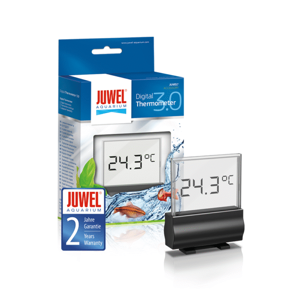 JUWEL Digital Thermometer 3.0 High Precision Aquarium Temperature Monitor for Freshwater & Marine Tanks LCD Display with Alarm IP67 Waterproof Probe