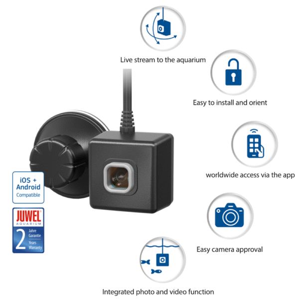 JUWEL SmartCam Pro WiFi Aquarium Monitoring Camera 1080P HD Fish Tank Camera with Night Vision Remote Viewing & Feeding Reminder for Aquarium Pond Terrarium - Image 3
