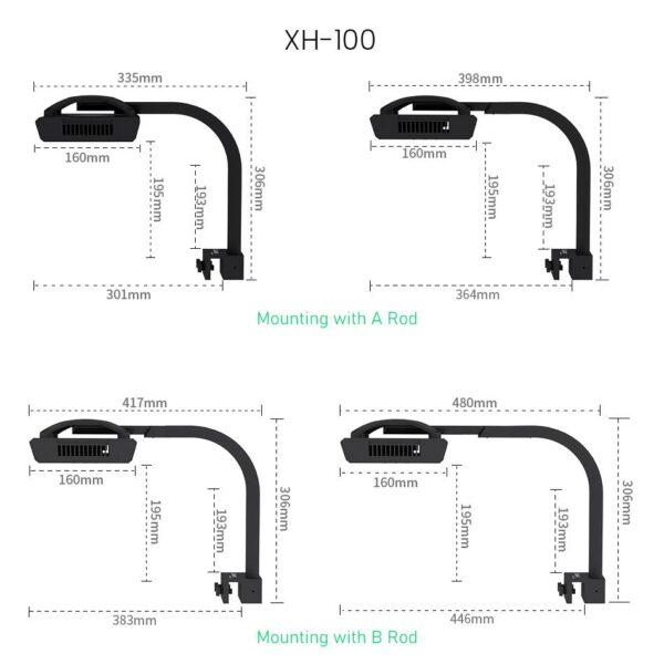 Seatorch XH-100 XH-200 Aluminum Aquarium Fish Tank Mounting Arm Bracket For LM-15/25/30 Pro Coral Reef Marine LED Aquarium Light - Image 4