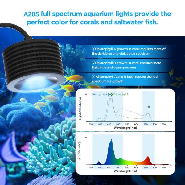 Lominie Asta 20 Full Spectrum Remote Control Dimmable 16W Saltwater Marine LED Aquarium Light for Nano Coral Reef Fish Tank - Image 5