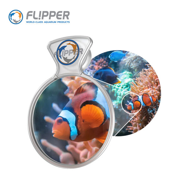 Flipper DeepSee Glass Acrylic Freshwater Saltwater Fish Tank Clear 4” and 5” Standard Max Magnified Magnetic Aquarium Viewer