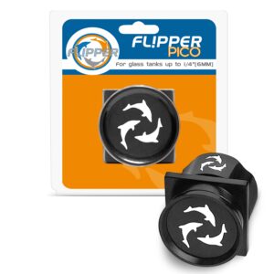 Flipper Pico Black 2 In 1 Dual Sided Aquarium Magnet Algae Cleaner Scrubber Scraper for Small Glass Fish Tanks Up to 6mm