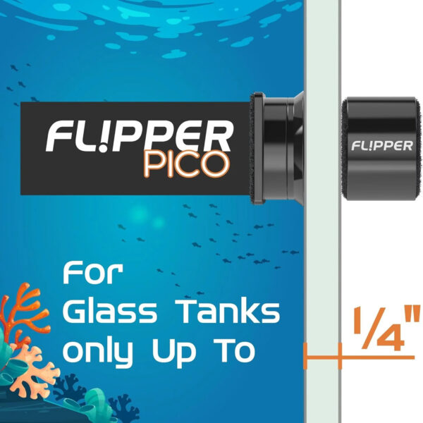Flipper Pico Black 2 In 1 Dual Sided Aquarium Magnet Algae Cleaner Scrubber Scraper for Small Glass Fish Tanks Up to 6mm - Image 10