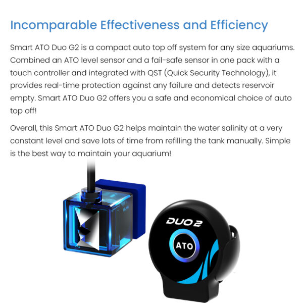 Auto Aqua Smart ATO Duo G2 (SATO-286P) DC Diaphragm HOB Versatile Optical Dual Magnetic Aquarium Water Pump for Filter Marine Coral Reef Fish Tank - Image 4