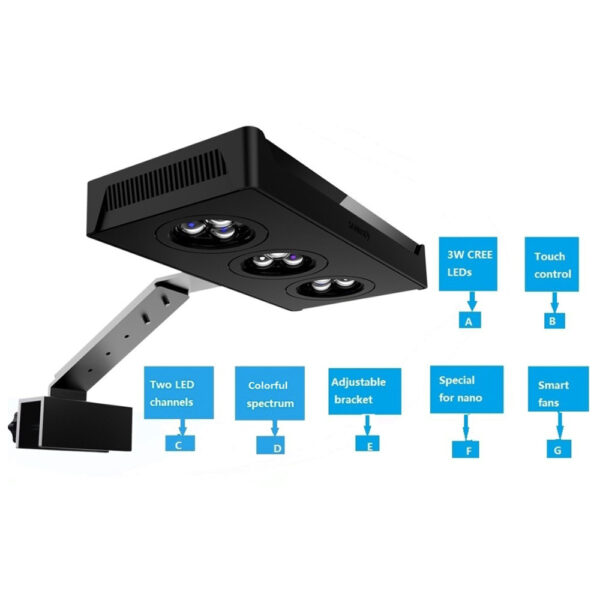Spactra Nano 029 Aquarium LED Light Intelligent CREE LED Touch Control Temperature Sensor Saltwater Coral Reef Tank Light for Marine Fish Tank - Image 9