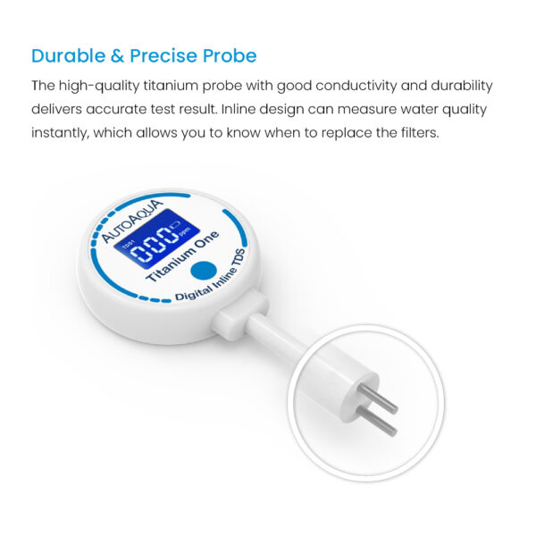 AUTOAQUA Titanium One TDS-100 Digital Inline TDS Meter Aquarium Test Monitor Qualify Pure Water - Image 7