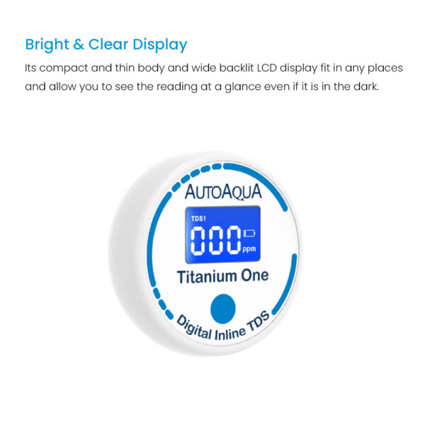 AUTOAQUA Titanium One TDS-100 Digital Inline TDS Meter Aquarium Test Monitor Qualify Pure Water - Image 8