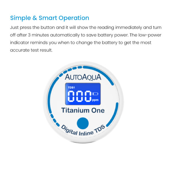 AUTOAQUA Titanium One TDS-100 Digital Inline TDS Meter Aquarium Test Monitor Qualify Pure Water - Image 9