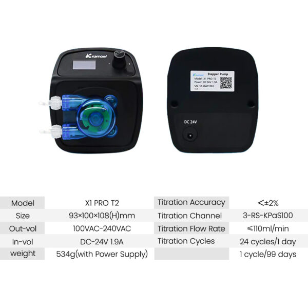 Kamoer X1 PRO T2 Manual WiFi App Dosing Pump With KPAS100 Peristaltic Pump for Marine Coral Reef Fish Tank Aquarium 110ml/Min - Image 17
