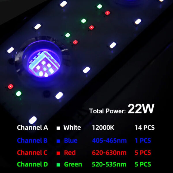 ZETLIGHT ZA1201 Ai 22W App Sunrise Sunset Programmable 4 Channels Saltwater LED Aquarium Light System for Marine Coral Reef Fish Tank - Image 4