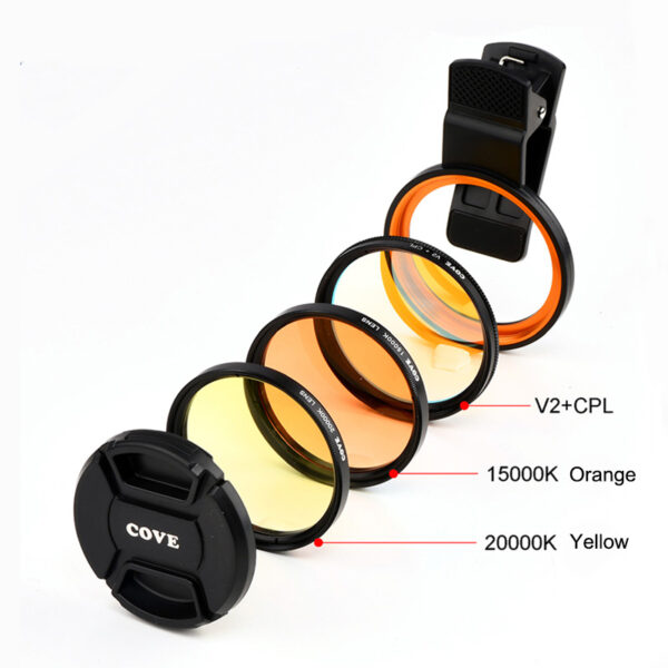 Cove 52mm V3 Extra Wide Saltwater Aquarium Coral  Reef Lens Filter Kit for Smartphone and DSLR Camera - Image 3