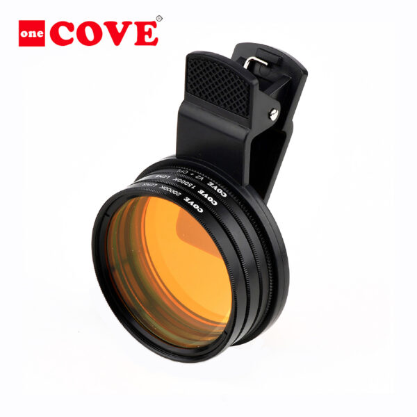 Cove 52mm V3 Extra Wide Saltwater Aquarium Coral  Reef Lens Filter Kit for Smartphone and DSLR Camera