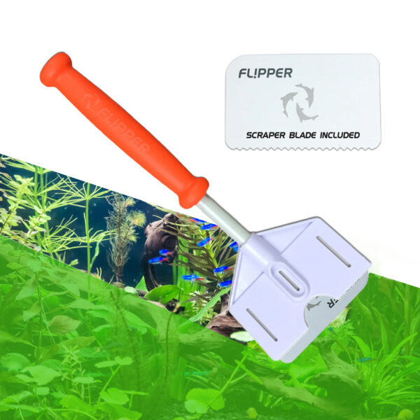 Flipper 10“/18“/28” Platinum Aquarium Hand Credit Card Algae Scraper with Acrylic Blade for Glass and Acrylic Tanks