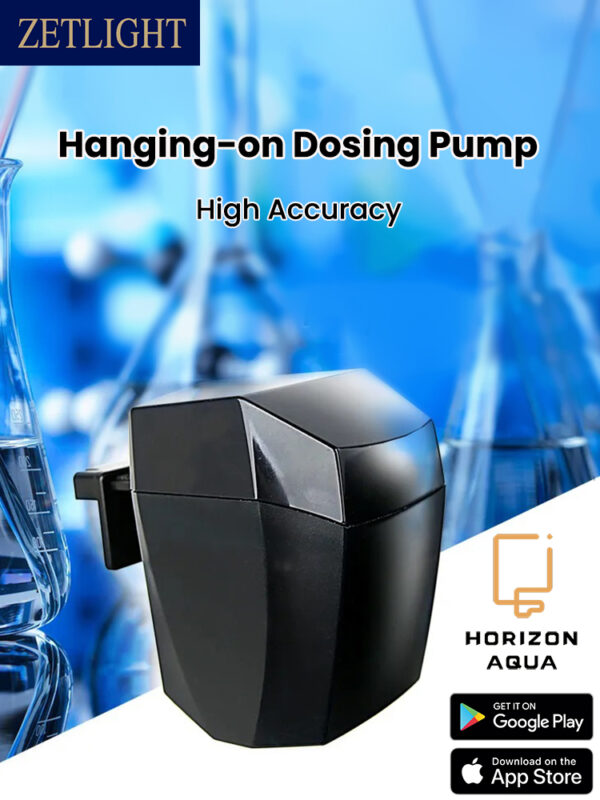 ZETLIGHT HDP WiFi Bluetooth Double Calibration High Accuracy Hanging-on Saltwater Aquarium Dosing Pump for Marine Coral Reef Fish Tank